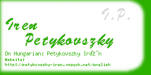 iren petykovszky business card